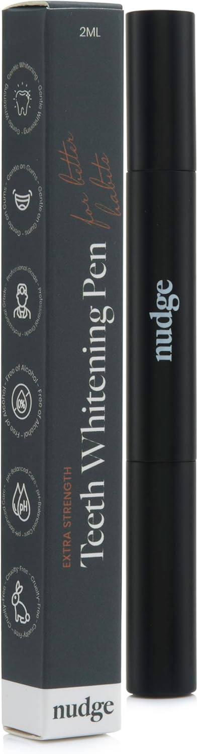 Nudge Advanced Teeth Whitening EnamelGuard Gel Pen, 2 ml, Powerful Whitening, Enamel Strengthening, Sensitivity Friendly Formula