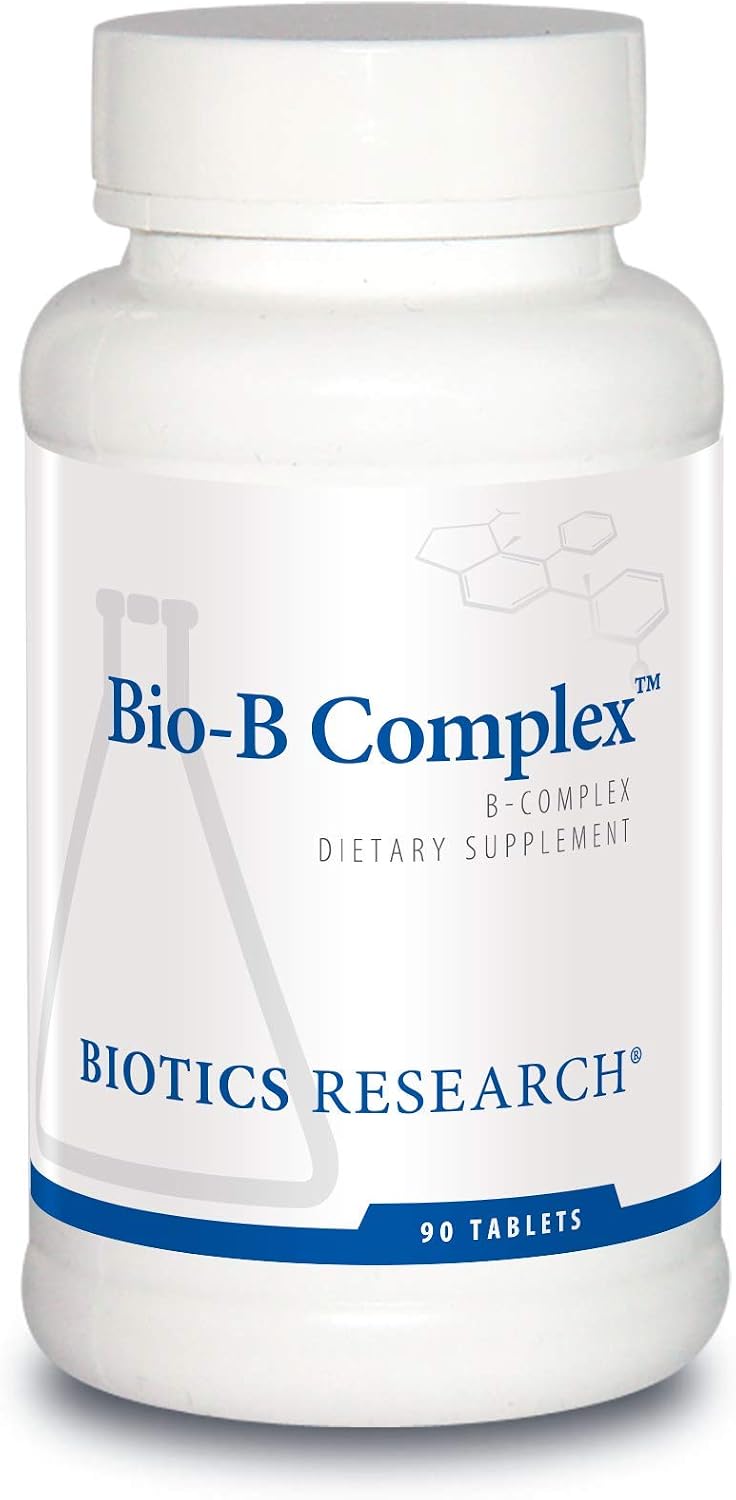 BIOTICS RESEARCH Bio B Complex High Potency B-Complex with Folate and Vitamins B2, B6 and B12 for Energy Production, Supports Cardiovascular Function, metabolic Pathways, Brain Health 90 Tabs