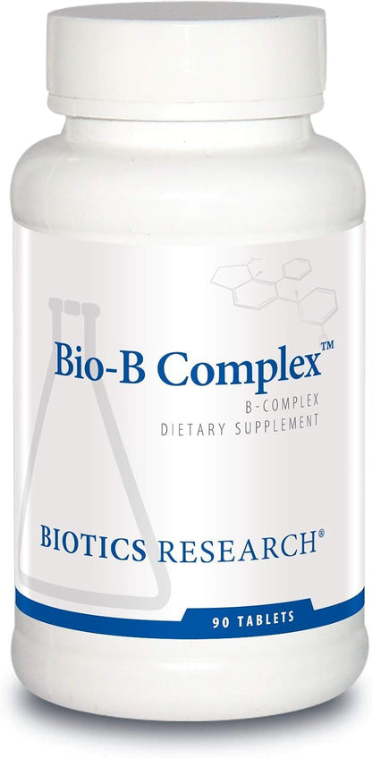 BIOTICS RESEARCH Bio B Complex High Potency B-Complex with Folate and Vitamins B2, B6 and B12 for Energy Production, Supports Cardiovascular Function, metabolic Pathways, Brain Health 90 Tabs