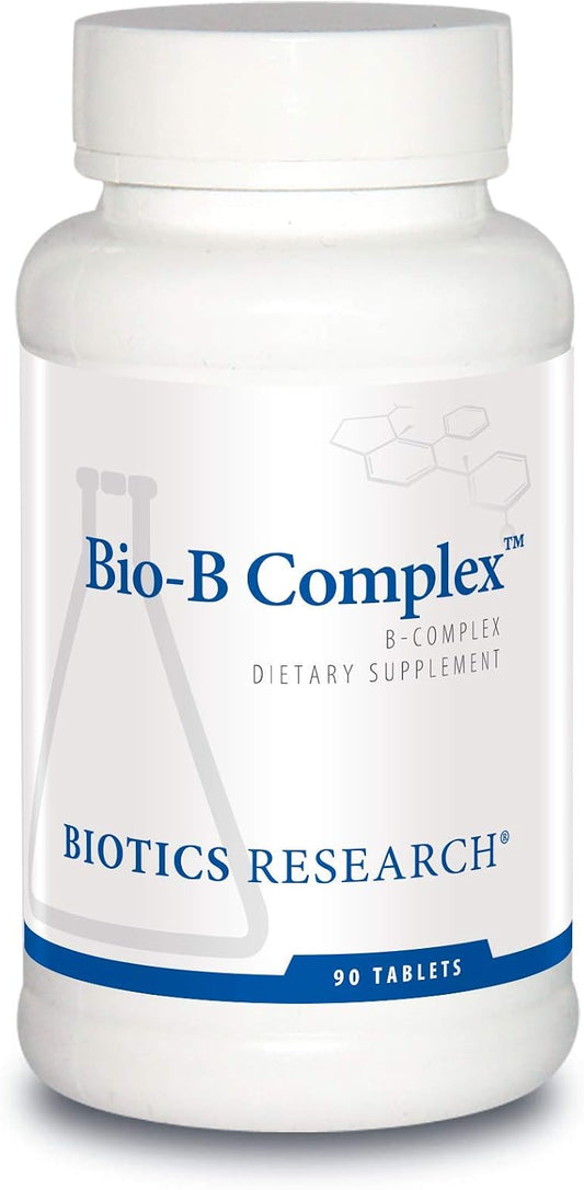 BIOTICS RESEARCH Bio B Complex High Potency B-Complex with Folate and Vitamins B2, B6 and B12 for Energy Production, Supports Cardiovascular Function, metabolic Pathways, Brain Health 90 Tabs