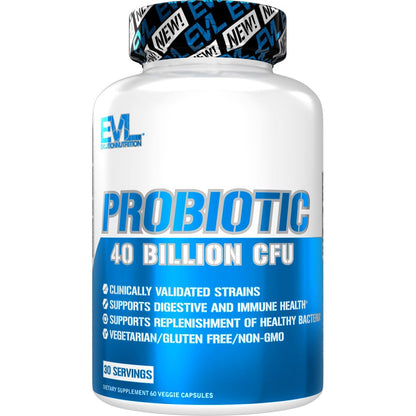 Multi-Strain Probiotic Capsules - Probiotic Nutritional Supplement with 40 Billion CFU of Lactobacillus Acidophilus Bacillus and Bifidobacterium Strains per High Potency Serving (30 Servings)