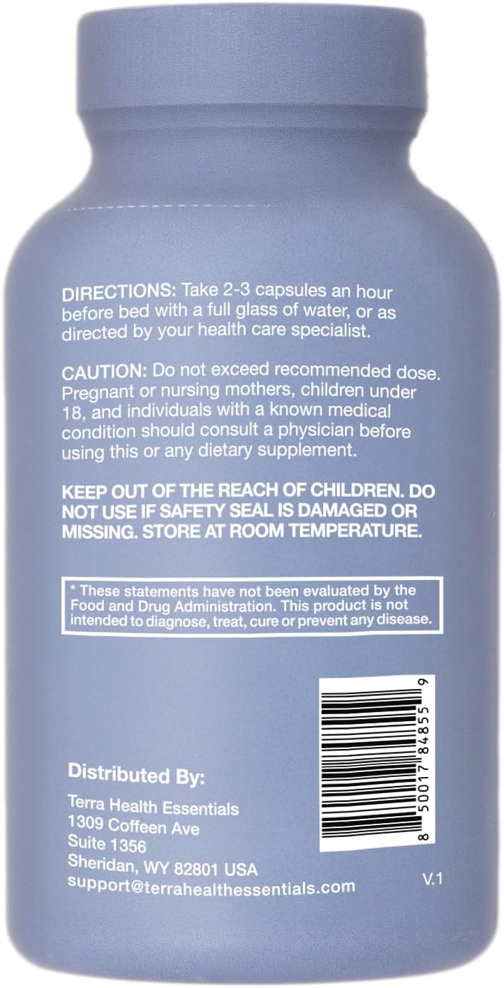 Terra Heath Essentials Fast Asleep - Sleep Support, Helps with Sleeplessness & Restlessness - All Natural, 30 Day Supply