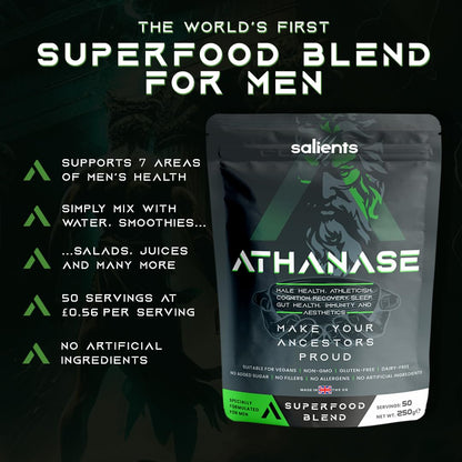 SALIENTS® ATHANASE® | Men's Super Greens Powder | Superfood Powder Blend