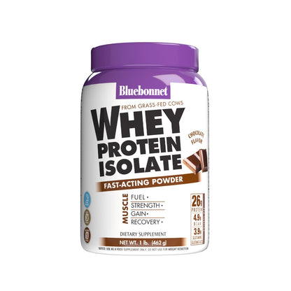 BlueBonnet Nutrition Whey Protein Isolate Powder From Grass Fed Cows, 26g of Protein, No Sugar Added, Gluten & Soy free, kosher Dairy, 2 Lbs, 28 Servings, French Vanilla Flavor