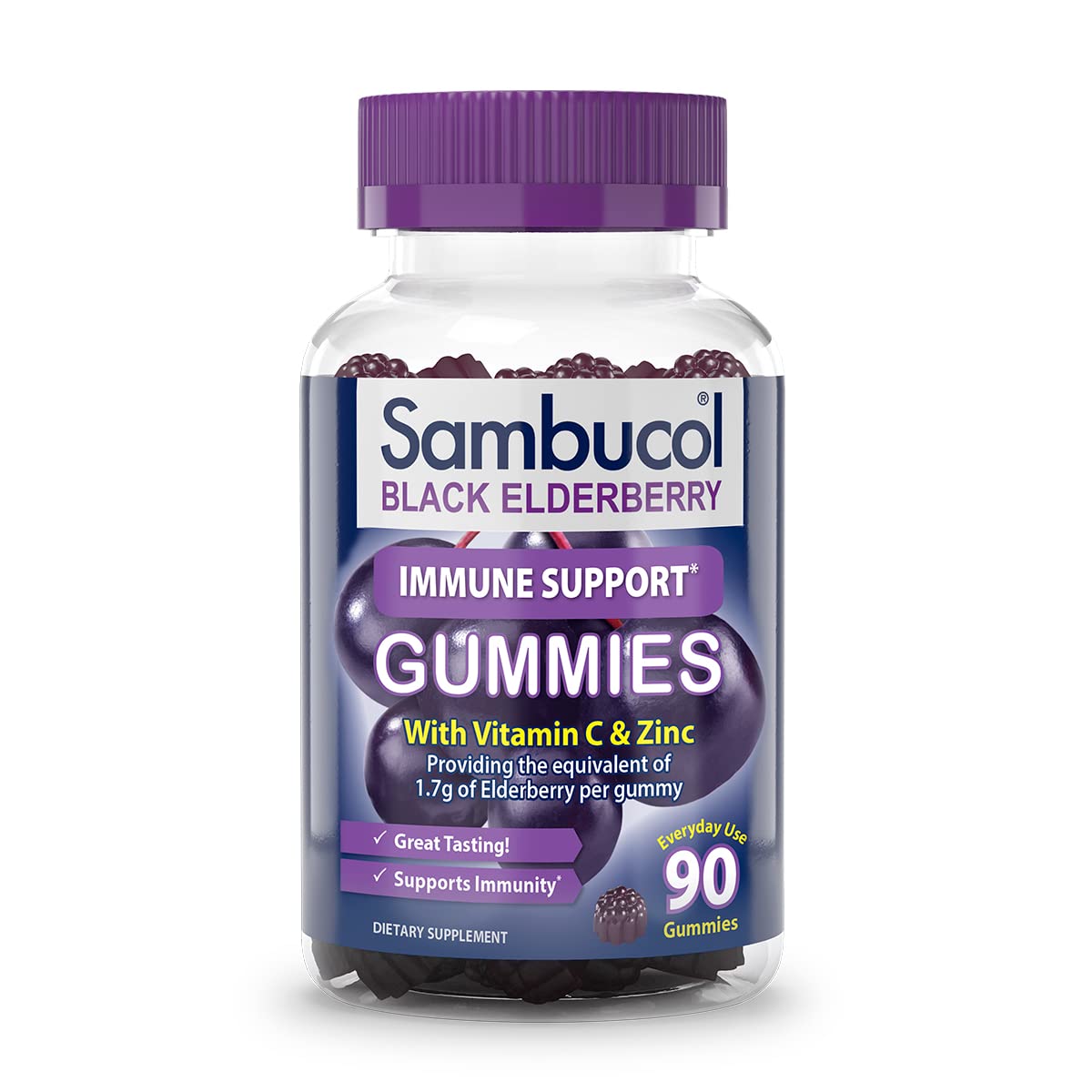Sambucol Elderberry Gummies for Adults with Vitamin C; Zinc; Sambucus Elderberry 