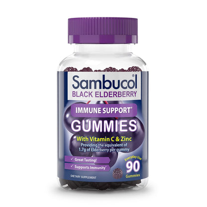 Sambucol Elderberry Gummies for Adults with Vitamin C; Zinc; Sambucus Elderberry 