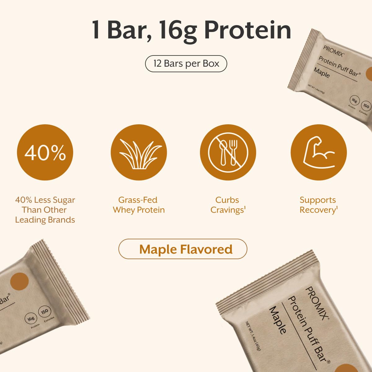 ProMix Nutrition Protein Puff Bars - Variety Pack - Vanilla, Chocolate, Strawberry, Blueberry - Marshmallow Crispy Treat - High Protein & Low Calorie - 12 Bars