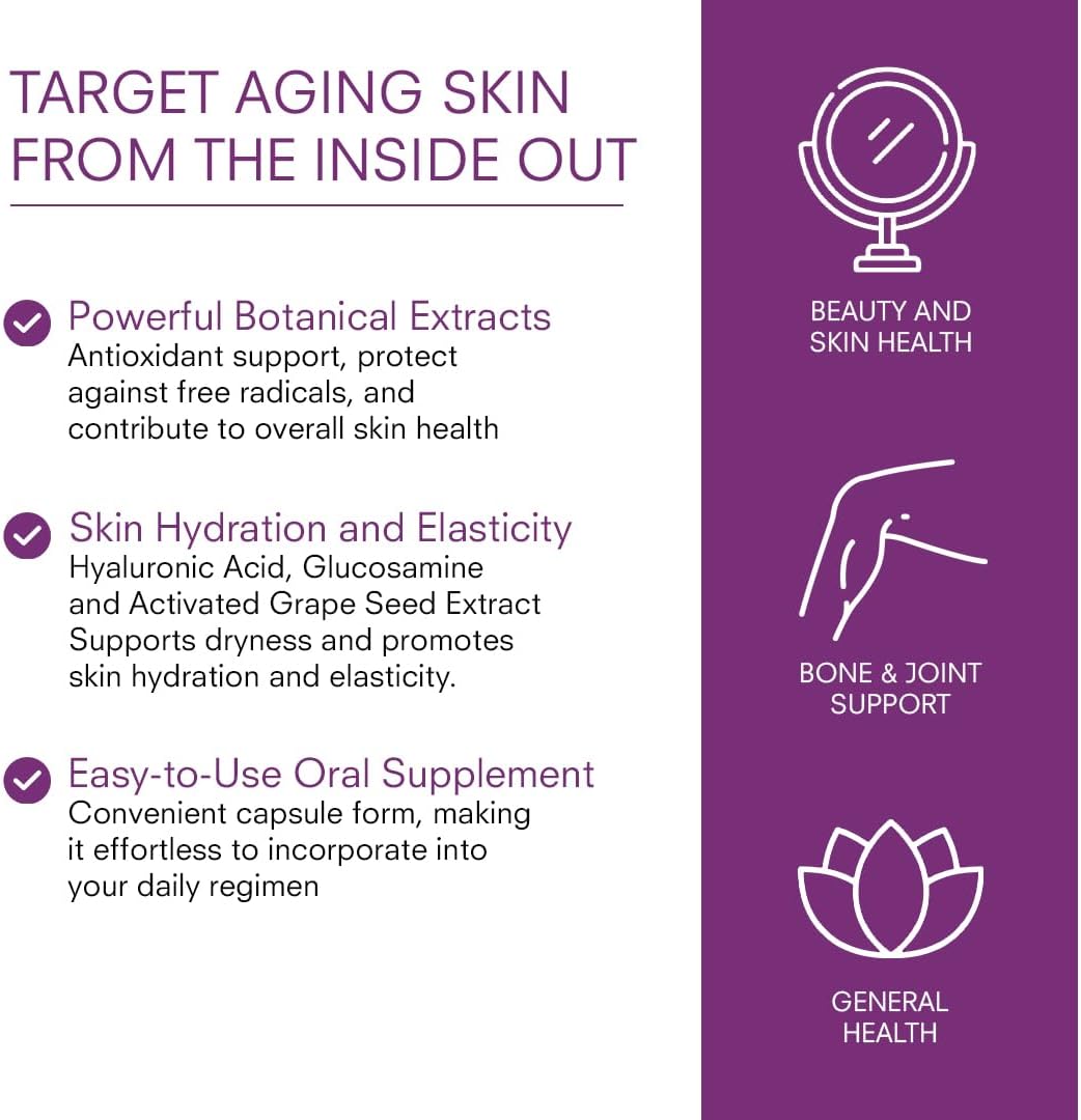 Deep Skin Restore- Advanced Dermal Repair Complex to Boost Firmness, Hydration, & Elasticity– Vegan Collagen Builder & Skin Supplement with 6 Clinically Proven Ingredients– 60 Capsules
