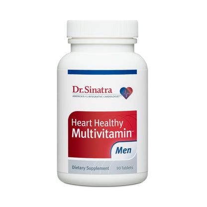 Dr. Sinatra Heart Healthy Multivitamin for Men with Vitamin D 1000 IU, A, B12, C, E, and Zinc, 90 Tablets (30-Day Supply)