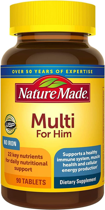 Nature Made Multivitamin for Him, Mens Multivitamins with No Iron, Daily Nutritional Support, Nature Made Multi Mens Vitamins & Minerals, 300 Tablets, 300 Day Supply