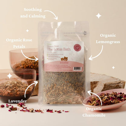 SPRIGS The Lotus Bath, 5.2 Oz | Herbal Water Birth Blend | Bathtub Additive with Soothing Natural Ingredients - Organic Rose, Chamomile, Lemongrass & Lavender | Relaxing Labor & Delivery Aromatherapy