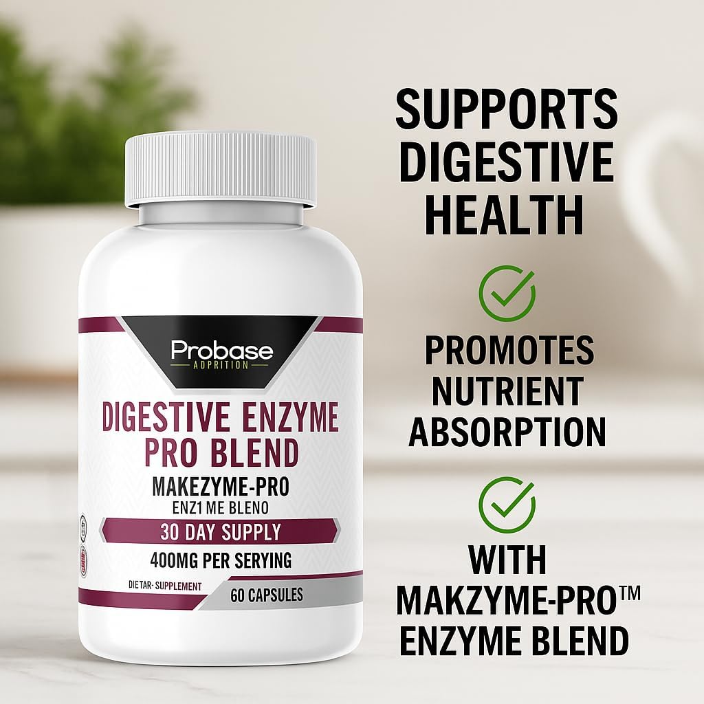 Probase Nutrition Digestive Enzyme Pro Blend 60 Capsules 30-Day Supply