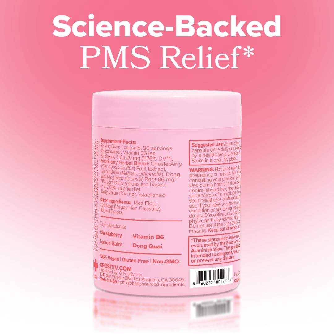 FLO PMS for Hormonal Breakouts, Bloating, Cramps, & Mood – 30-Day Supply