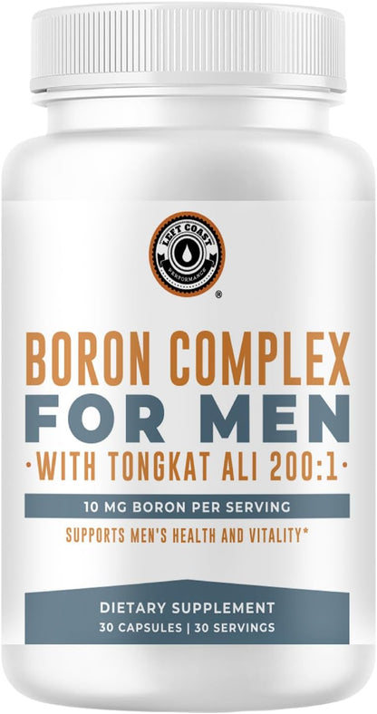 Left Coast Performance Boron Supplement for Men & Beef Organ Supplement - Testosterone Boosting Bundle for Men's Gut Health Energy Hormone Balance and Immune Support