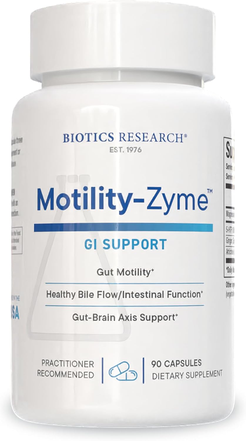 BIOTICS RESEARCH Motility-Zyme™ - Professional-Grade Digestive Support Formula - with Artichoke Extract, Ginger, 5-HTP & Magnesium Citrate - Non-Laxative Gut Motility Support