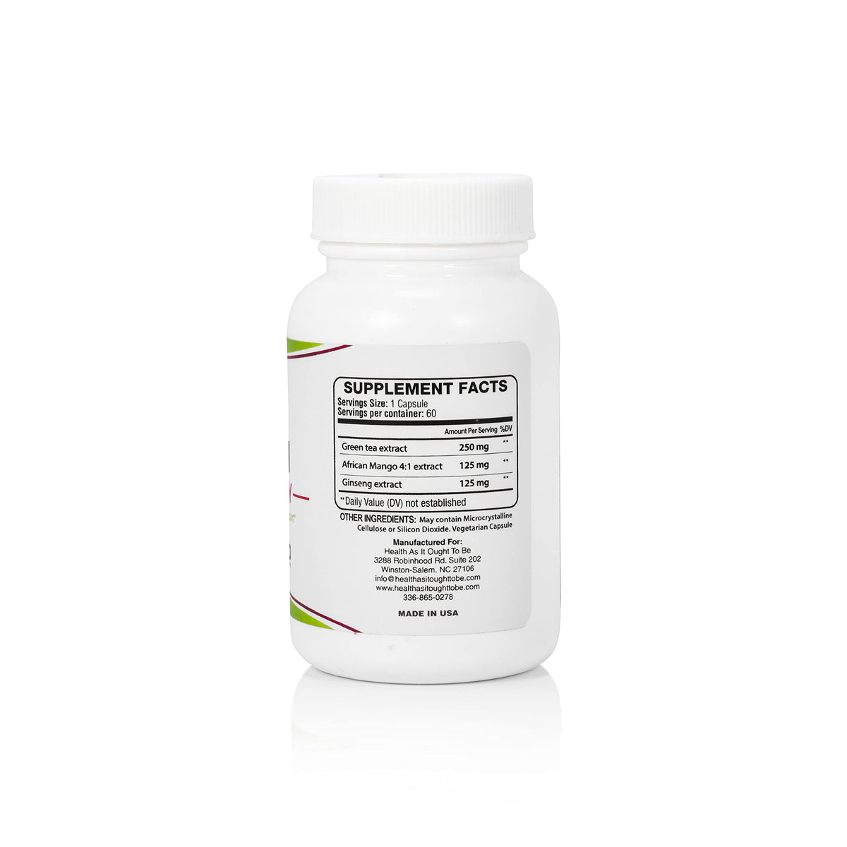 Leptin Syn3rgy (Green Tea, African Mango, Ginseng) - 60 Capsules