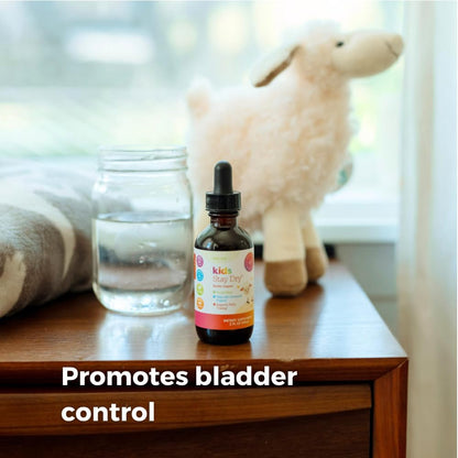 SPRIGS Kids Stay Dry Bladder Support Supplement, 2 Fl Oz | A Herbal Blend of Agrimony & Organic Plantain Leaf I Supports Bladder Control, & Potty Training for Less Bedwetting & Urinary Health
