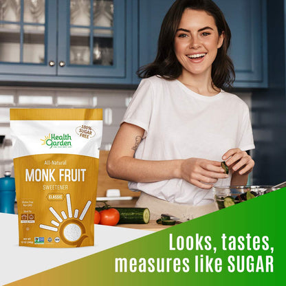 Health Garden Monk Fruit Sweetener, Golden Sugar Substitute - 2.5 lb