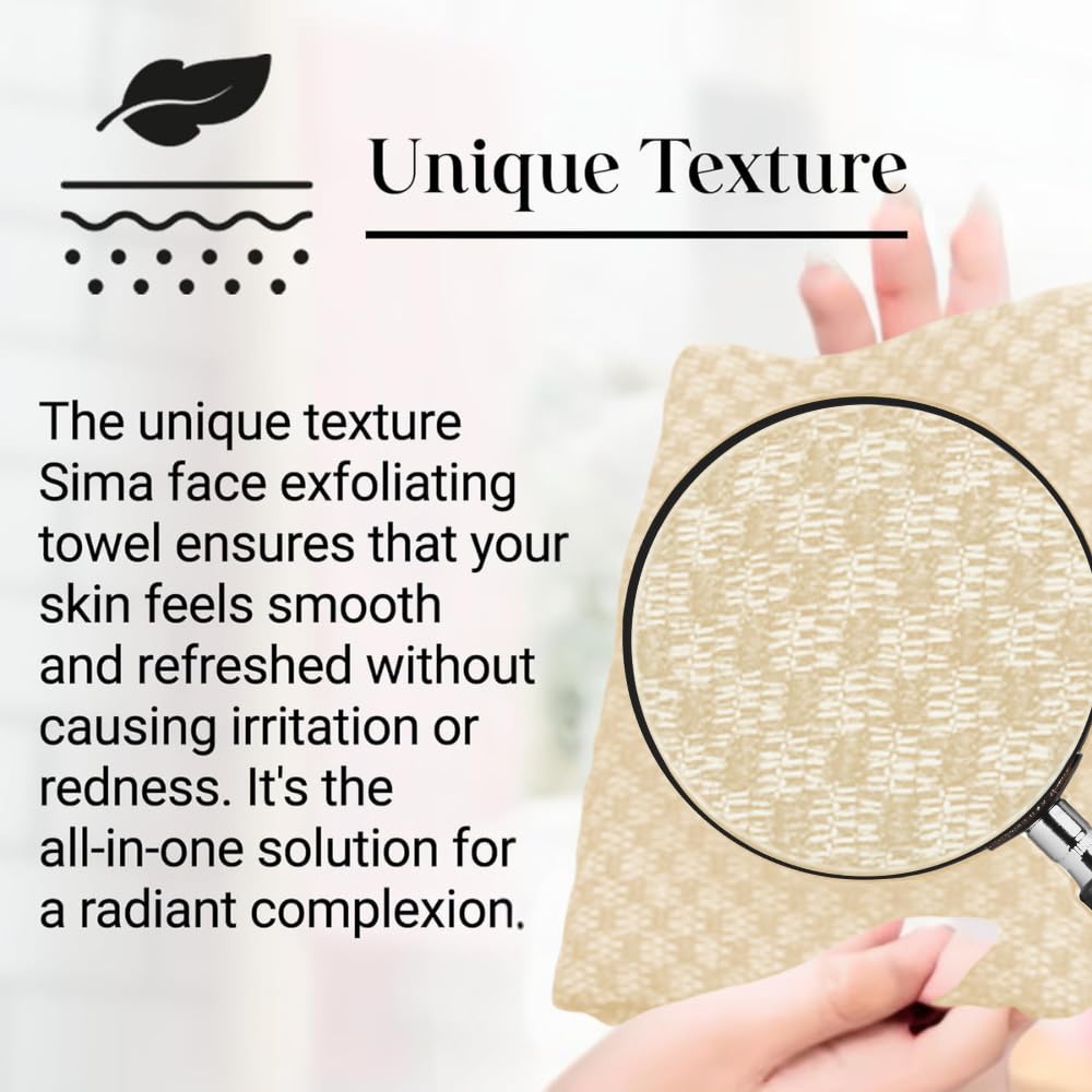Exfoliating Washcloth Face & Body Scrub Towel - Japanese Exfoliating Towel with Hexagon Fibers, Body Scrubber with 2 Sides for Scrubbing & Washing (Black, 27cm x 35cm)
