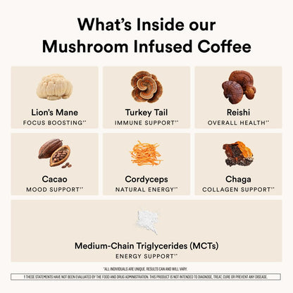 ActivatedYou Morning Lift Mushroom Infused Coffee - Certified Organic, Plant Based Mushroom Coffee Instant Blend Made with Lion's Mane & Cordyceps to Support Digestion, Energy & Focus (1 Pack)
