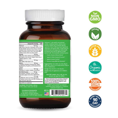 PURE ESSENCE LABS LifeEssence Multivitamin for Women and Men - Natural Herbal Supplement - Vitamin D, Vitamin D3, Vitamin B12, Biotin with Whole Foods (240 Tablets)