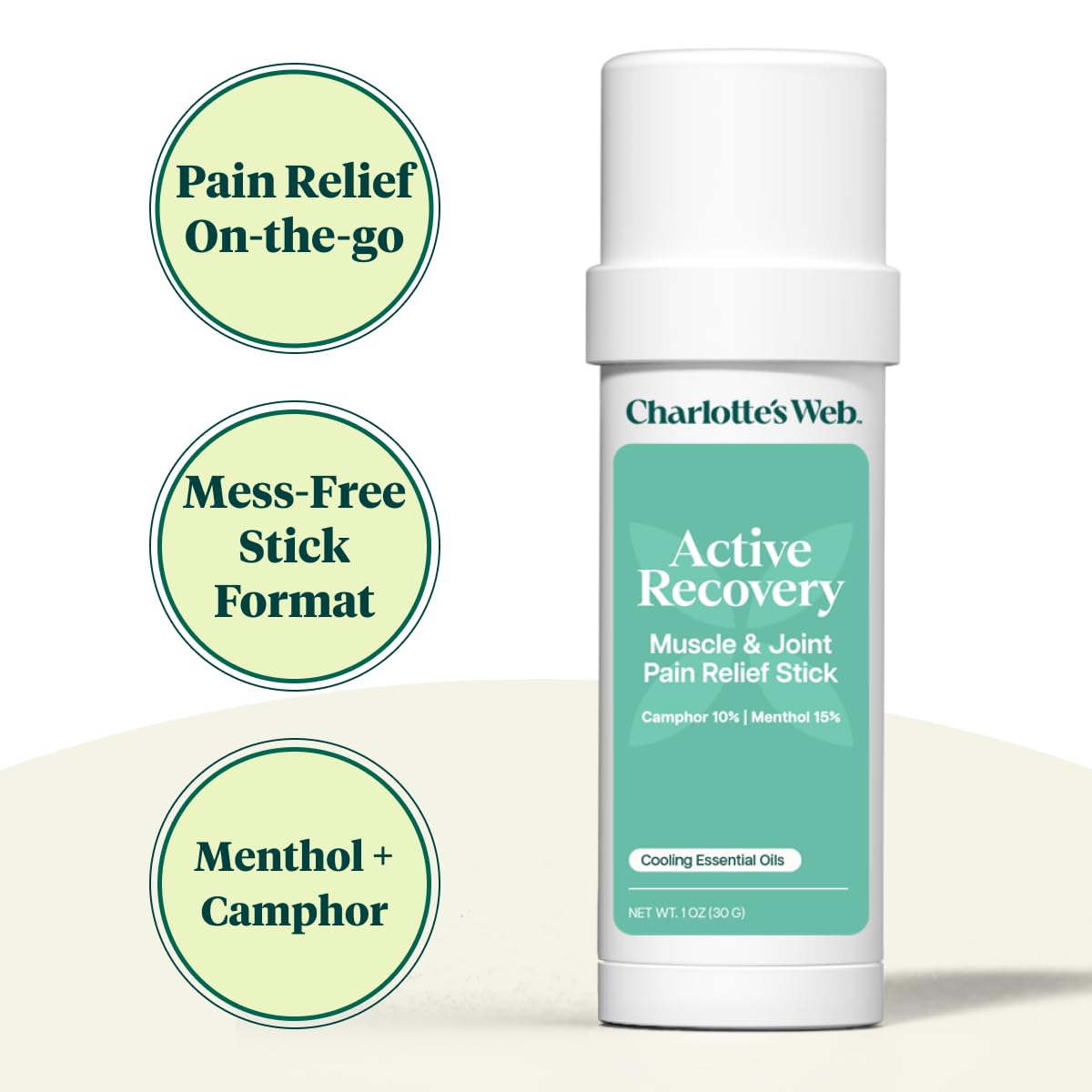 Charlotte's Web Active Recovery Muscle & Joint Pain Relief Stick 1oz