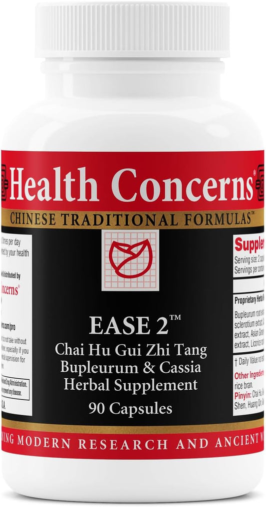 Health Concerns Ease 2 – Liver & Digestive Support – Relieves Neck Shoulder Tension – Chinese Herbal Formula – Natural GI Health Support – Bupleurum & Cassia Herbal Supplement – 90 Capsules