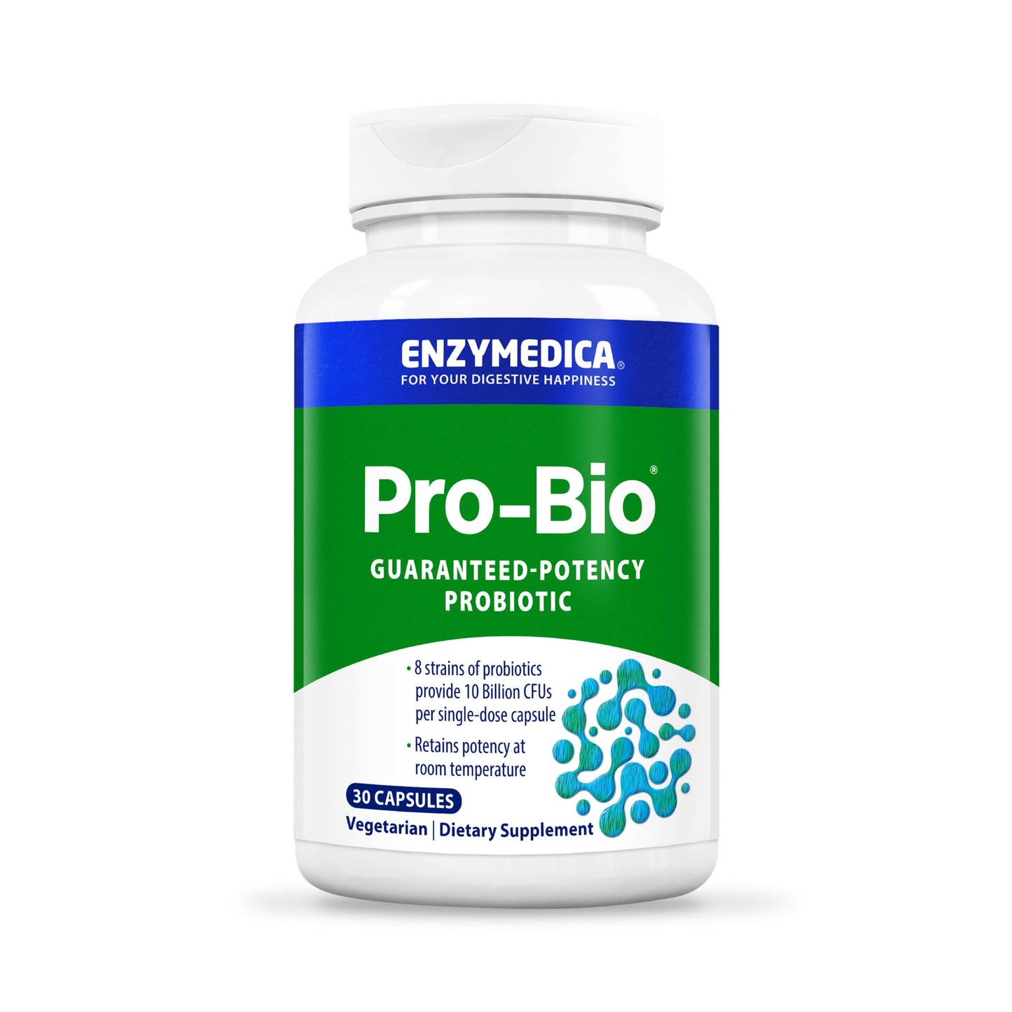 Enzymedica Pro-Bio Probiotic Supplement for Digestive & Gut Health - Daily Probiotic Capsules for Women & Men, 10 Billion CFU, Helps Reduce Gas & Bloating, Stomach Acid Resistant - 120 Caps