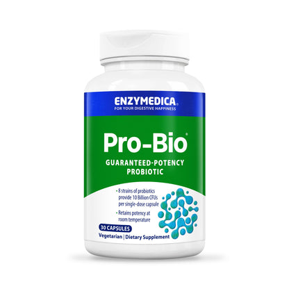 Enzymedica Pro-Bio Probiotic Supplement for Digestive & Gut Health - Daily Probiotic Capsules for Women & Men, 10 Billion CFU, Helps Reduce Gas & Bloating, Stomach Acid Resistant - 120 Caps