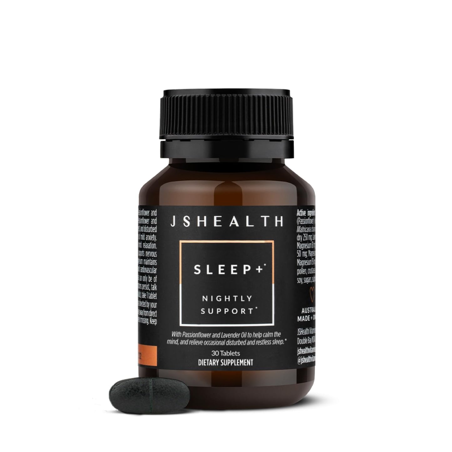 JSHealth Sleep Aid with Magnesium, Lavender & Passionflower, 60 Tablets | Sleep Supplement for Adults, Non-Drowsy Supplement Calms Body & Mind