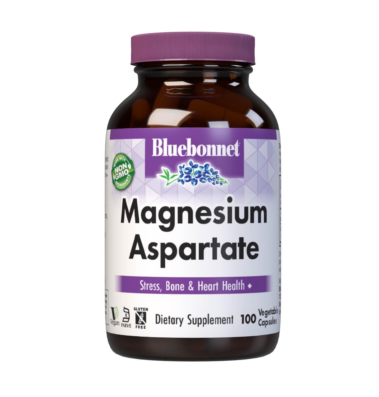 Bluebonnet Nutrition Magnesium & B6 – 400 mg Magnesium Oxide & Aspartate with Vitamin B6 25 mg – Heart & Brain Magnesium Complex for Women & Men* - Non-GMO, Vegan, Gluten-Free - 90 Vegetable Capsules