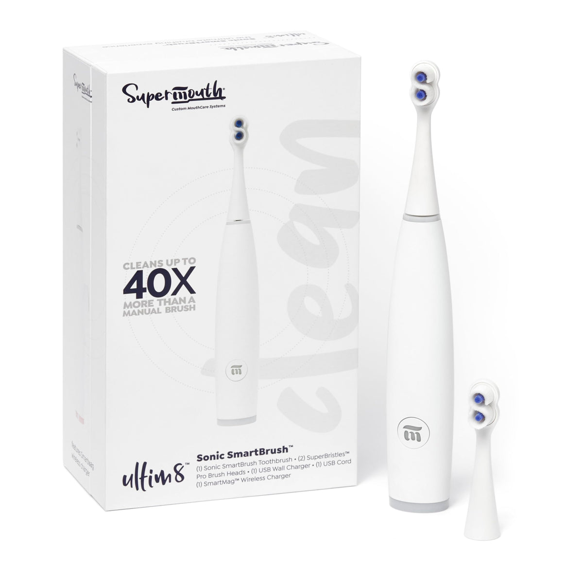SuperMouth ULTIM8 Electric Toothbrush, UV Hub & Travel Case, Rose Gold