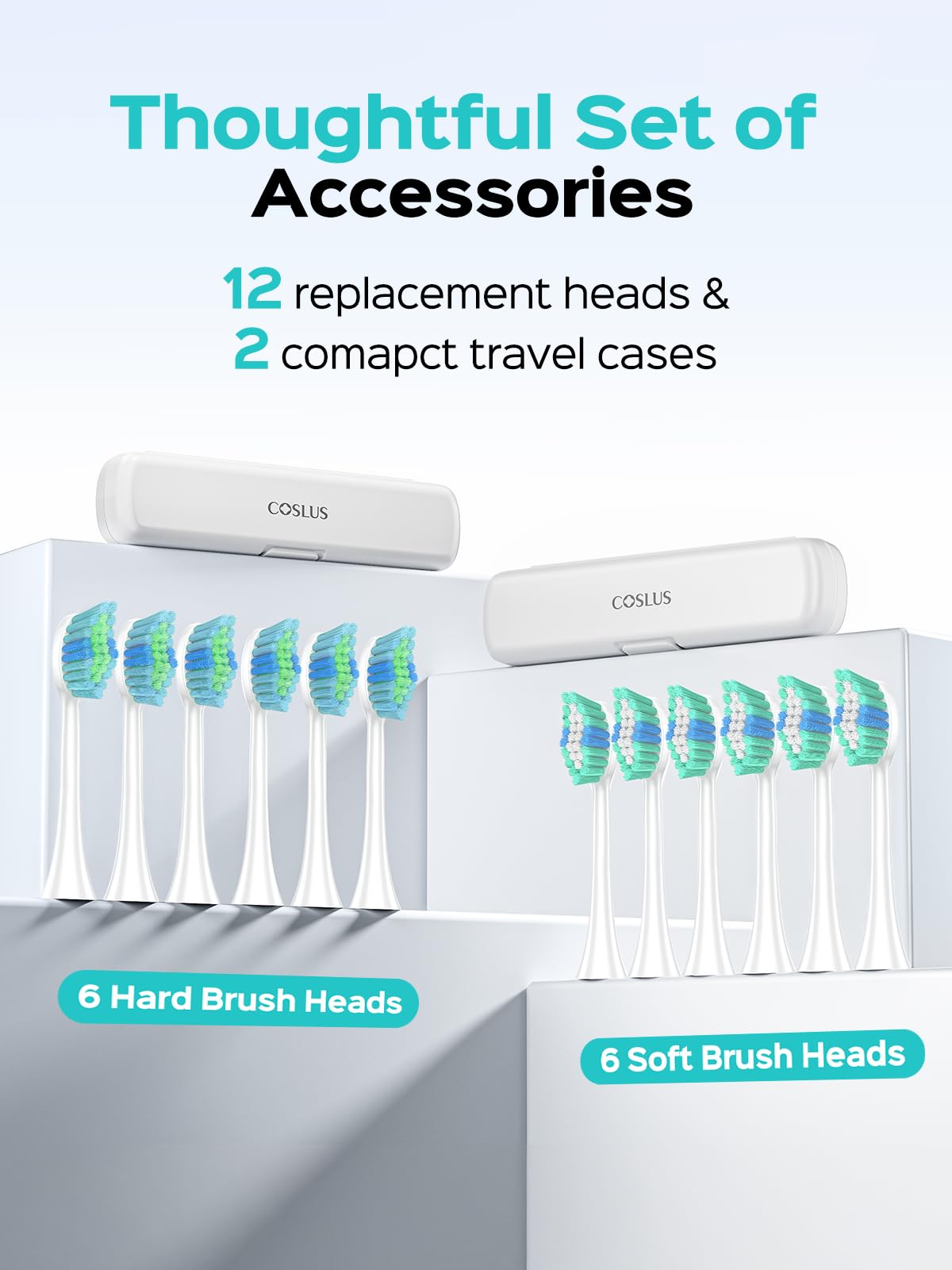 COSLUS C40 Sonic Electric Toothbrush for Adults & Family, Black, 1PC