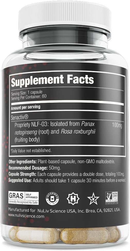 Senactiv, Senolytic Nutraceutical for Advanced Cellular Rejuvenation & Endurance Supplement. Clears Senescent Zombie Cells for Elite Workout Recovery, Stamina & Longevity, 60 Capsules