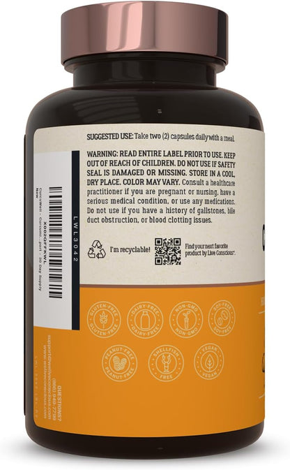 Live Conscious CurcuWell - Curcumin and Boswellia Blend | Maximum Strength Joint, Body and Cognitive Support - 60 Day Supply (2-Pack)