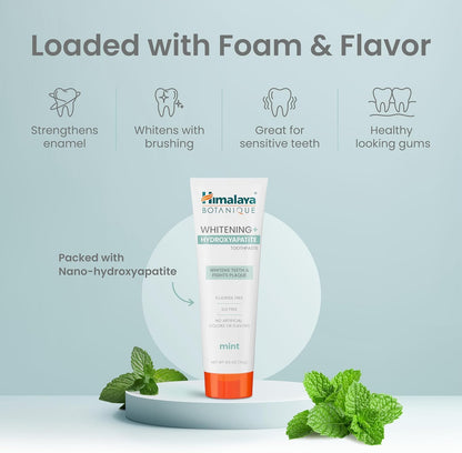 Himalaya Botanique Whitening+ Nano Hydroxyapatite Toothpaste, Mint, 4 oz