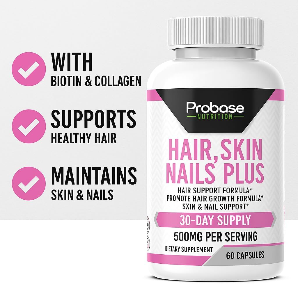 Probase Nutrition Hair, Skin and Nails Plus 60 Capsules 30-Day Supply