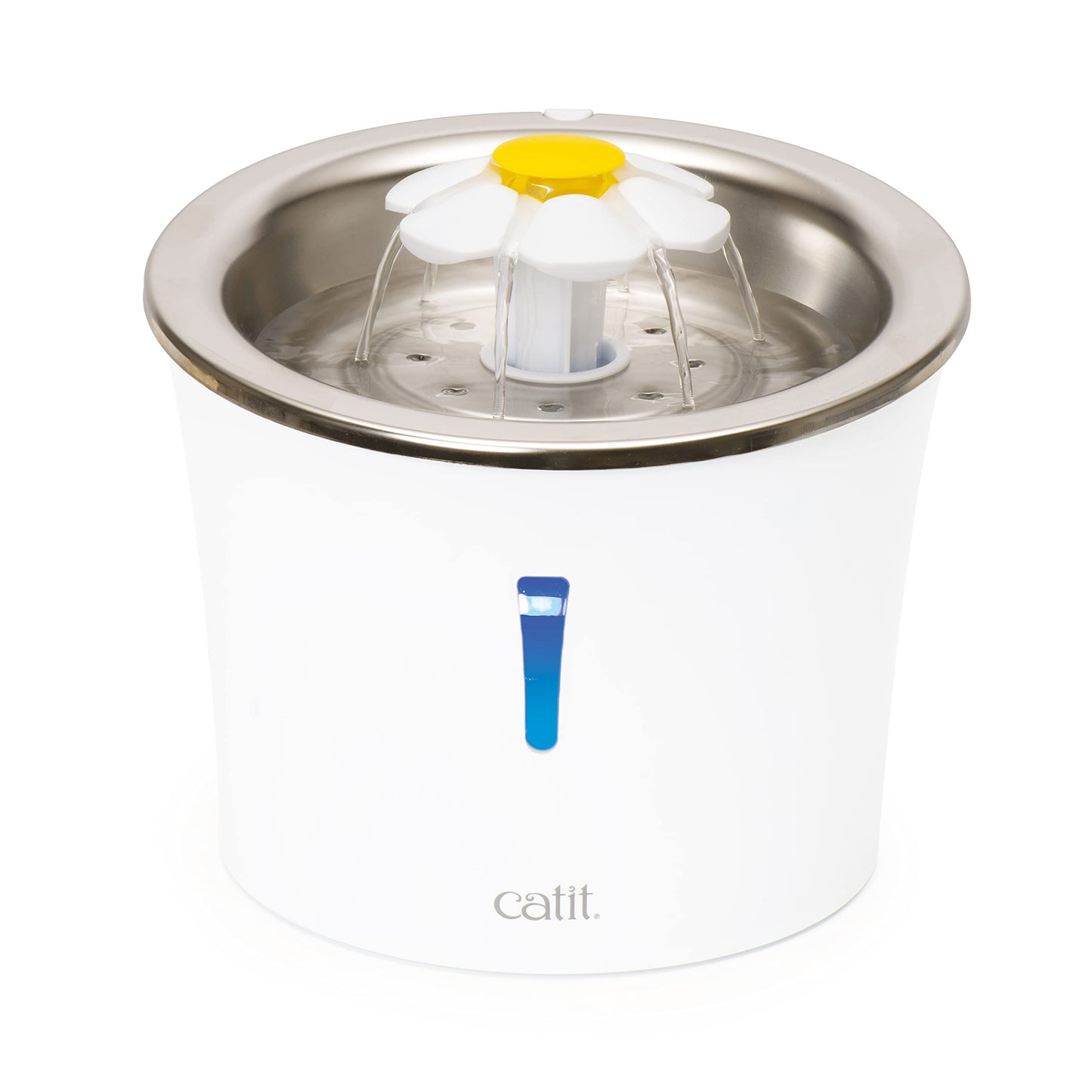 Catit Flower Fountain with Triple Action Filter, Cat Drinking Water Fountain, 3 L, Green | Cat Drinking Water Fountain