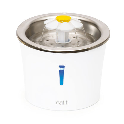Catit Flower Fountain with Triple Action Filter, Cat Drinking Water Fountain, 3 L, Green | Cat Drinking Water Fountain