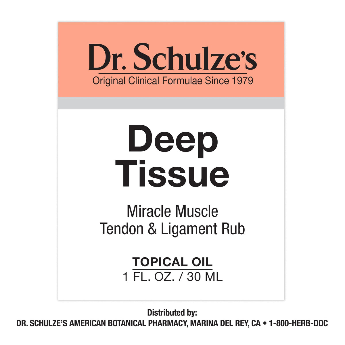 Dr. Schulze's Deep Tissue Oil | Powerful Herbal Support for Muscles, Tendons and Joints