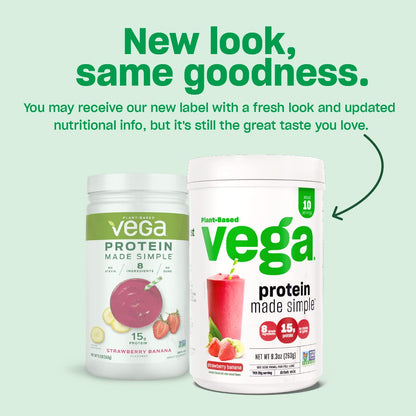 Vega Protein Made Simple Protein Powder, Vanilla - Stevia Free, Vegan, Plant Based