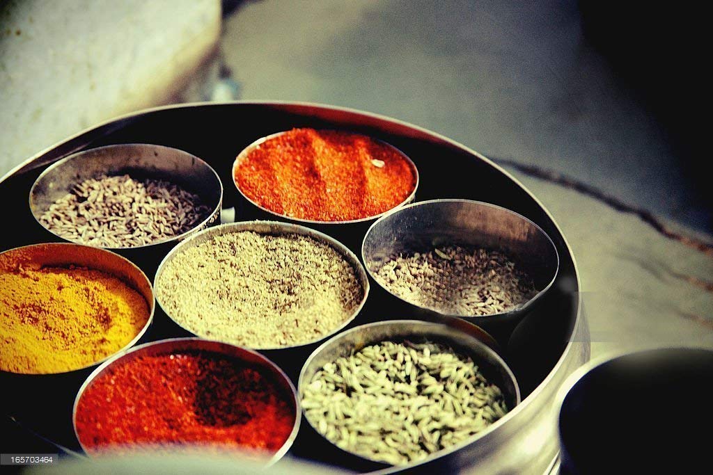 IndiaBigShop Stainless steel Spice box Kitchen Masala Dabba 7 Container Double Lid