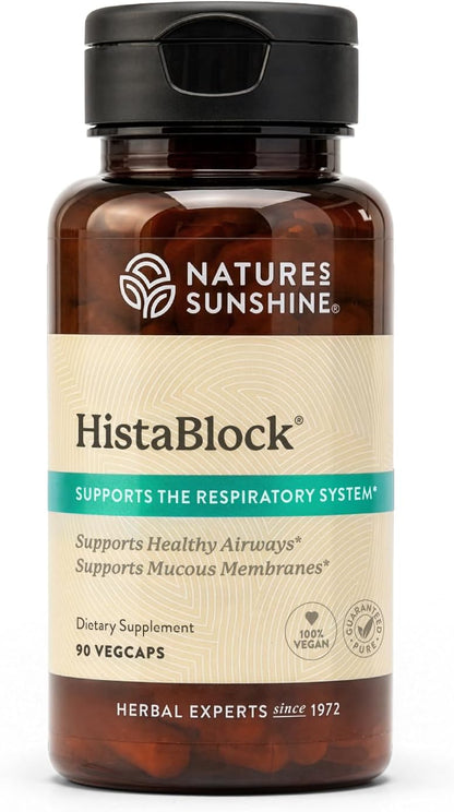 Nature's Sunshine HistaBlock | Respiratory Support Supplement | Supports Airways & Blocks Irritants | Antioxidant Strength | Seasonal Allergy Help | Natural Respiratory Function Aid 90 Capsules