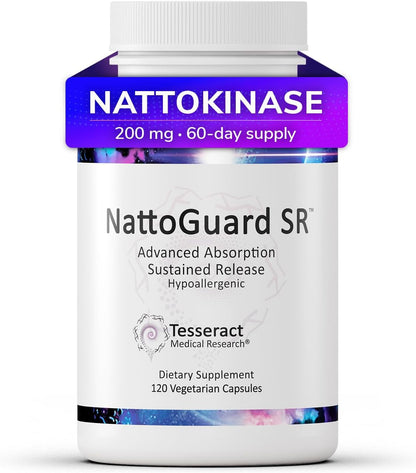 NattoGuard SR, Nattokinase Complex, 60 Day Supply, Sustained Release Formula for Daily Circulation Support, Advanced Bioavailability, Hypoallergenic, 120 Capsules
