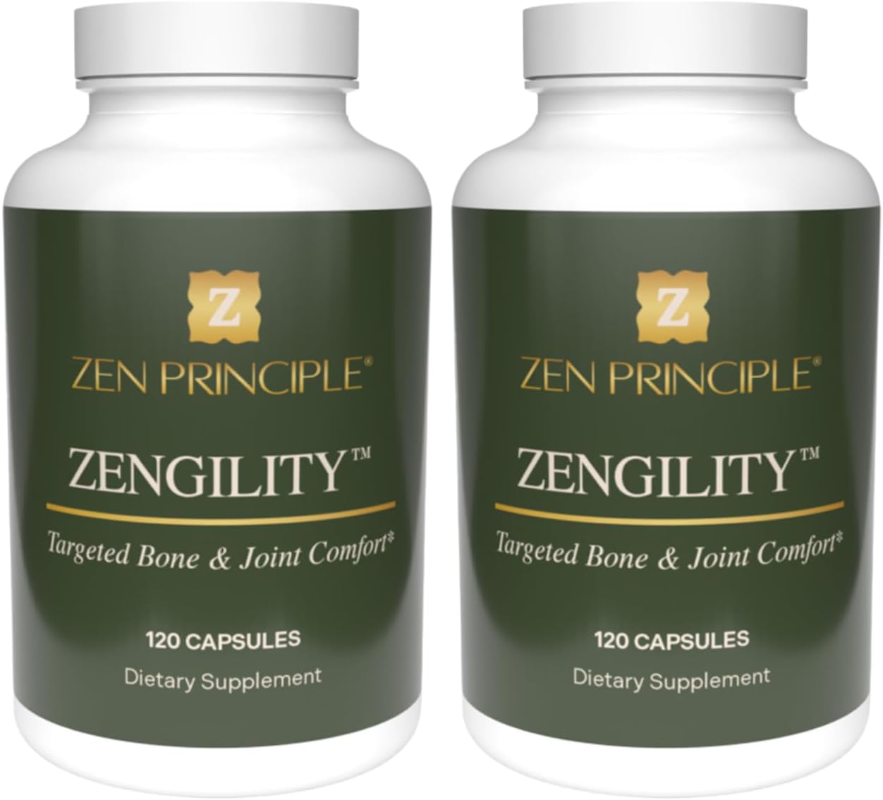 Zen Principle Zengility™ Joint Support & Bone Strength Supplement – Fast-Acting Relief with MSM, Plant Calcium, Vitamin K2 & D3. Shellfish-Free Vegan Formula for Mobility & Comfort. 240 Capsules