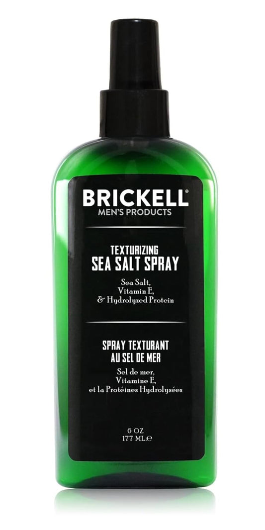 Brickell Men's Texturizing Sea Salt Spray for Men, Alcohol-Free, Lifts & Texturizes Hair for a Beach or Surfer Hair Style, With Sea Salt, Vitamin E & Hydrolyzed Protein, 6 Ounce