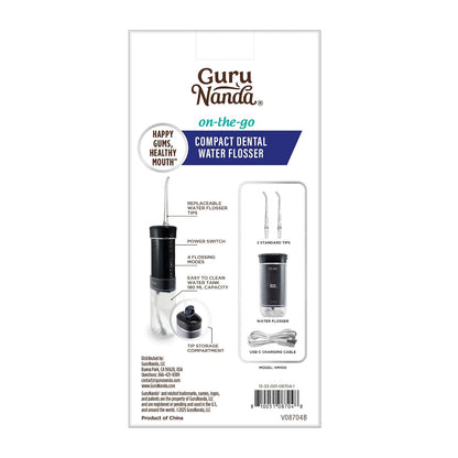 GuruNanda Portable Water Flosser Cordless, Sensitive Gums Friendly, 1ct