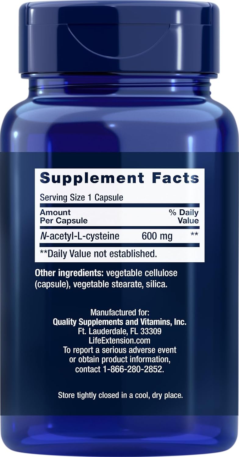 Life Extension N-Acetyl-L-Cysteine (NAC) 600mg, 150 Capsules