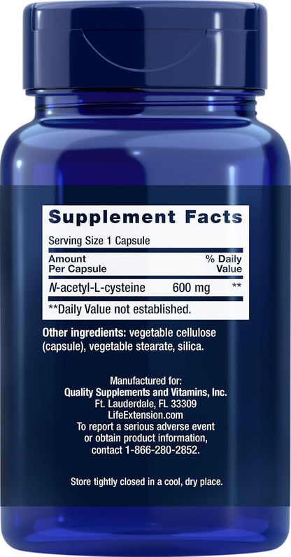 Life Extension N-Acetyl-L-Cysteine (NAC) 600mg, 150 Capsules