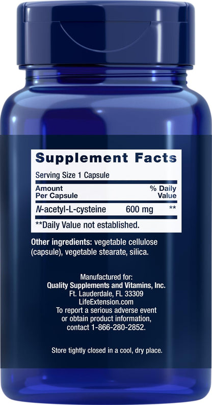 Life Extension N-Acetyl-L-Cysteine (NAC) 600mg, 150 Capsules